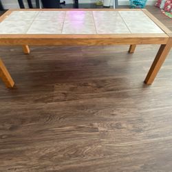 Wood And Tile Coffee Table