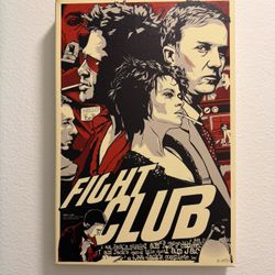 Printed Canvas Fight Club Movie Poster