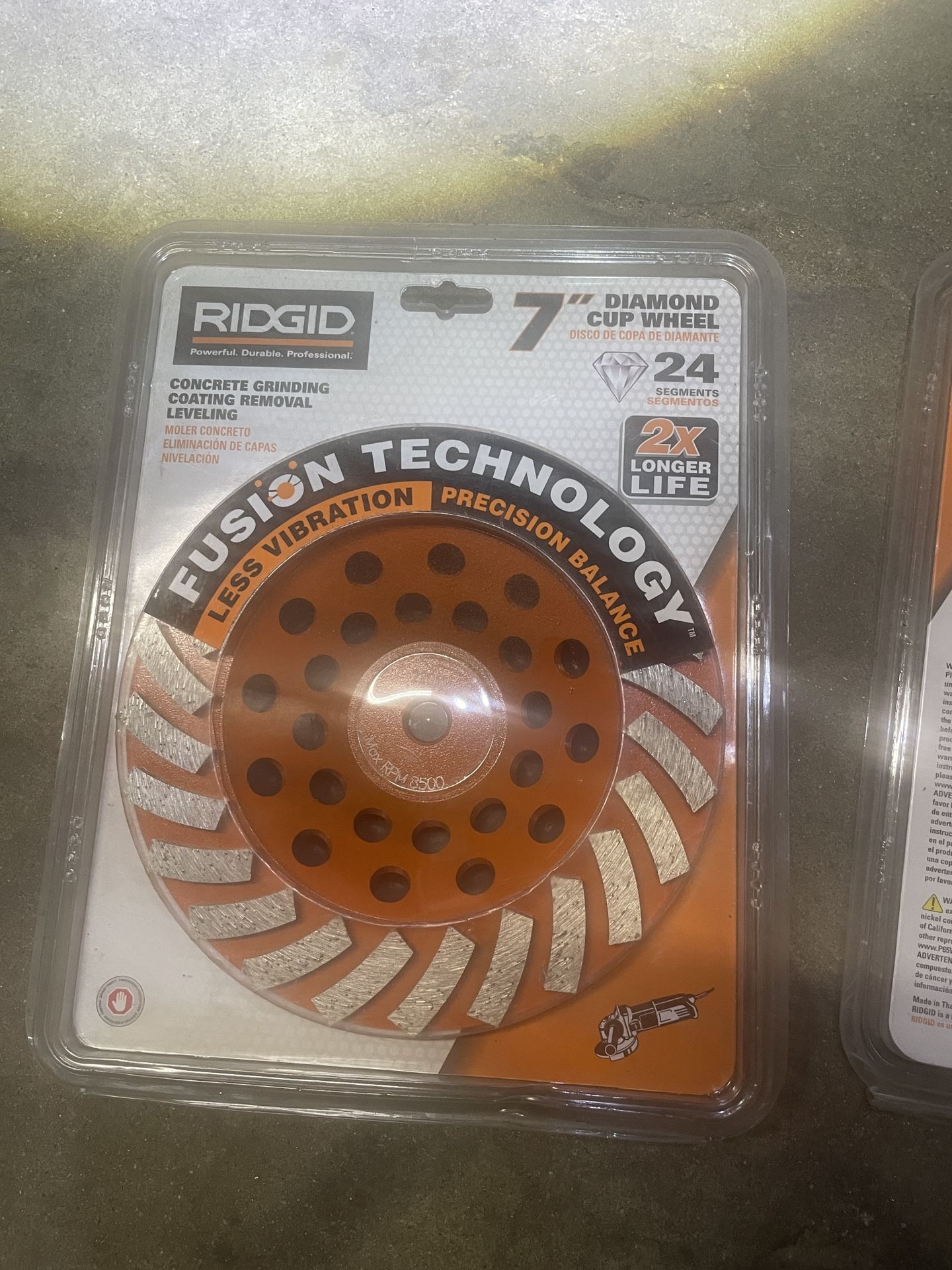RIDGID 7” Diamond Cup Wheel