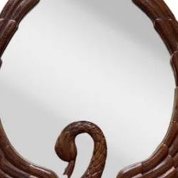 Swan Mirror Wood Backing 