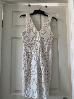 Dress White With Nude Lining. 