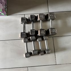 Dumbbells 8-30lbs weights 140lbs total