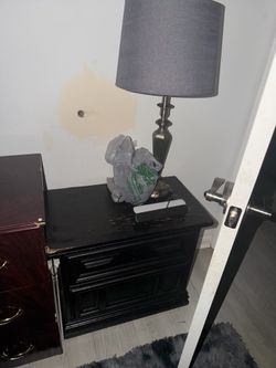 Night stand and lamp