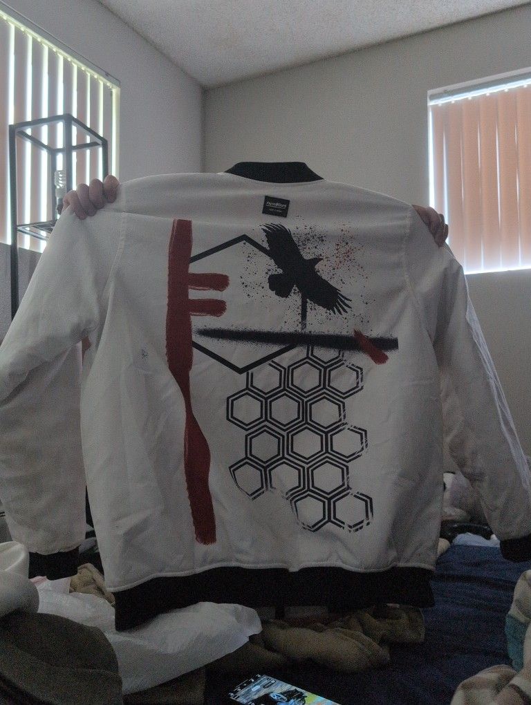 Freshhoodz White Puffy Bomber Jacket Male XL