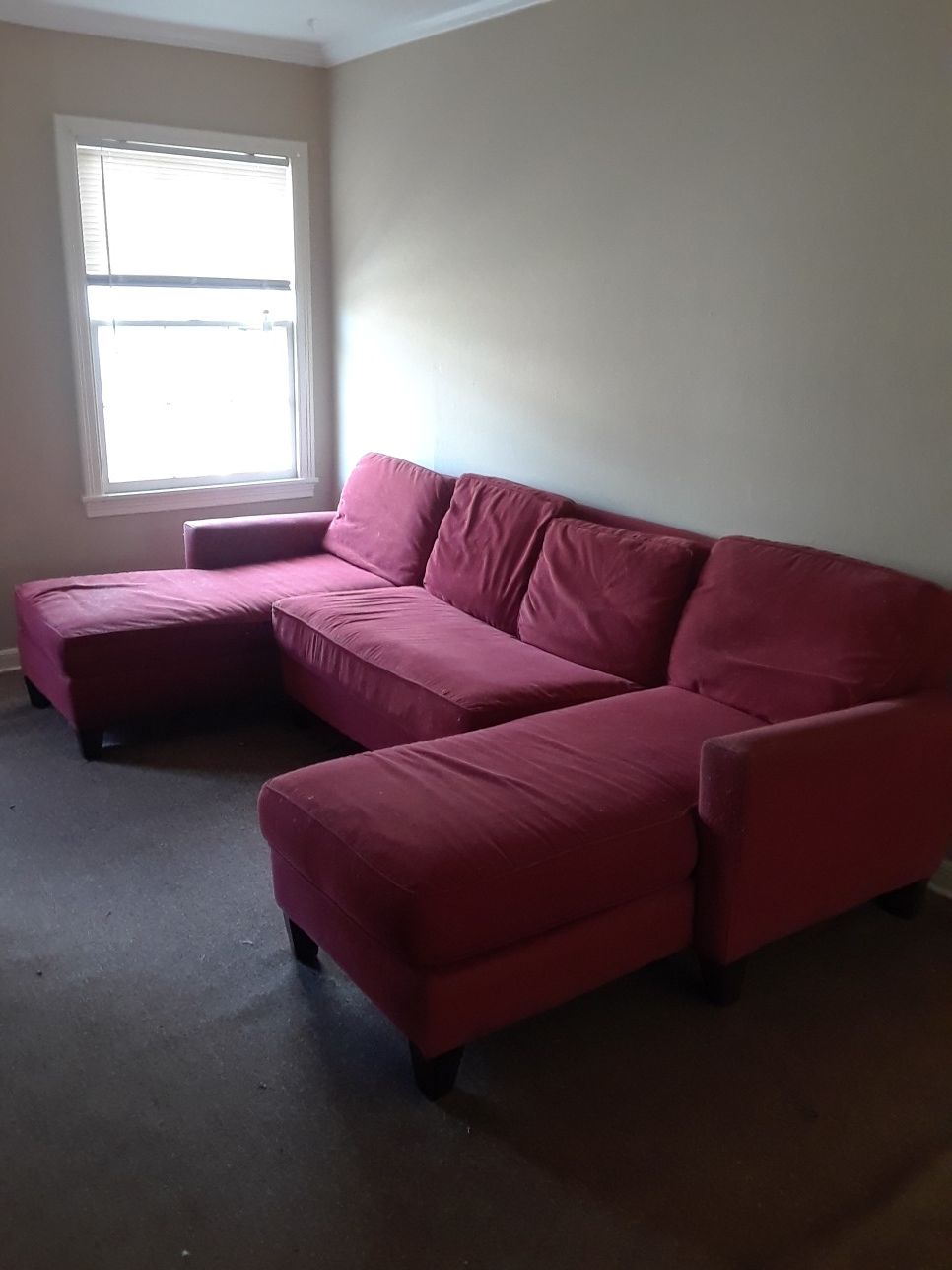 Nice red sectional couch