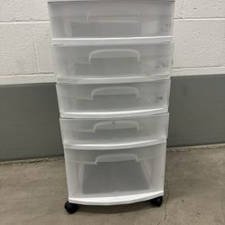 Sterilite 5 Drawer Stand Alone Cart With Wheels