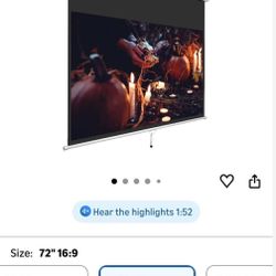 72 inch projector screen