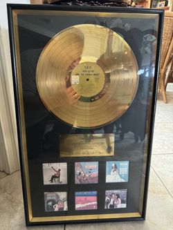 Framed Gold record Disc Award