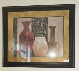 Framed Still Life Art Print with Vases (cash only)