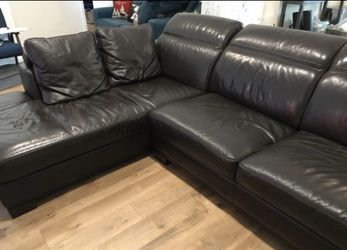 Z Gallerie Brooklyn Brown leather sectional
