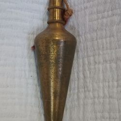 Vintage General Hardware Leather Plumb Holder & Brass Plumb Bob S 16 OZ 