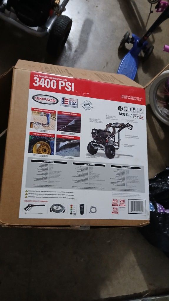 Simpson 3400 Psi Pressure Washer