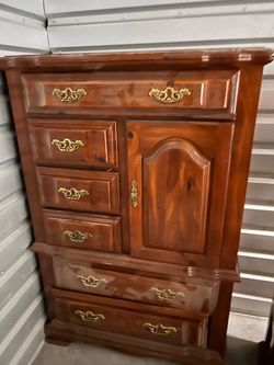 Solid Wood Chest of Drawers with Cabinet Door