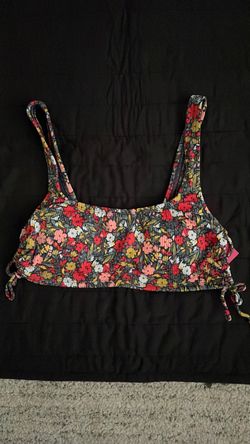 Xhilaration Floral Bikini Crop Top with Side Ties