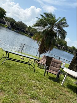 Chairs and table and out door couches