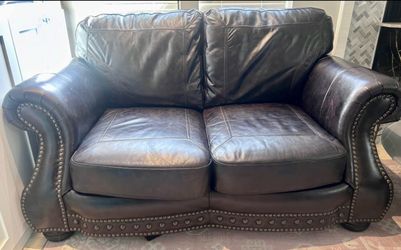 Brown Leather loveseat