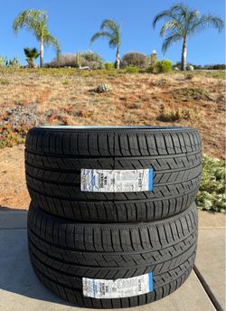 NEW 305/35R24 Vogue Custom Built Radial SC2 Whitewall Blue Stripe Tires 305-35-24 305 35 24 $450 EA
