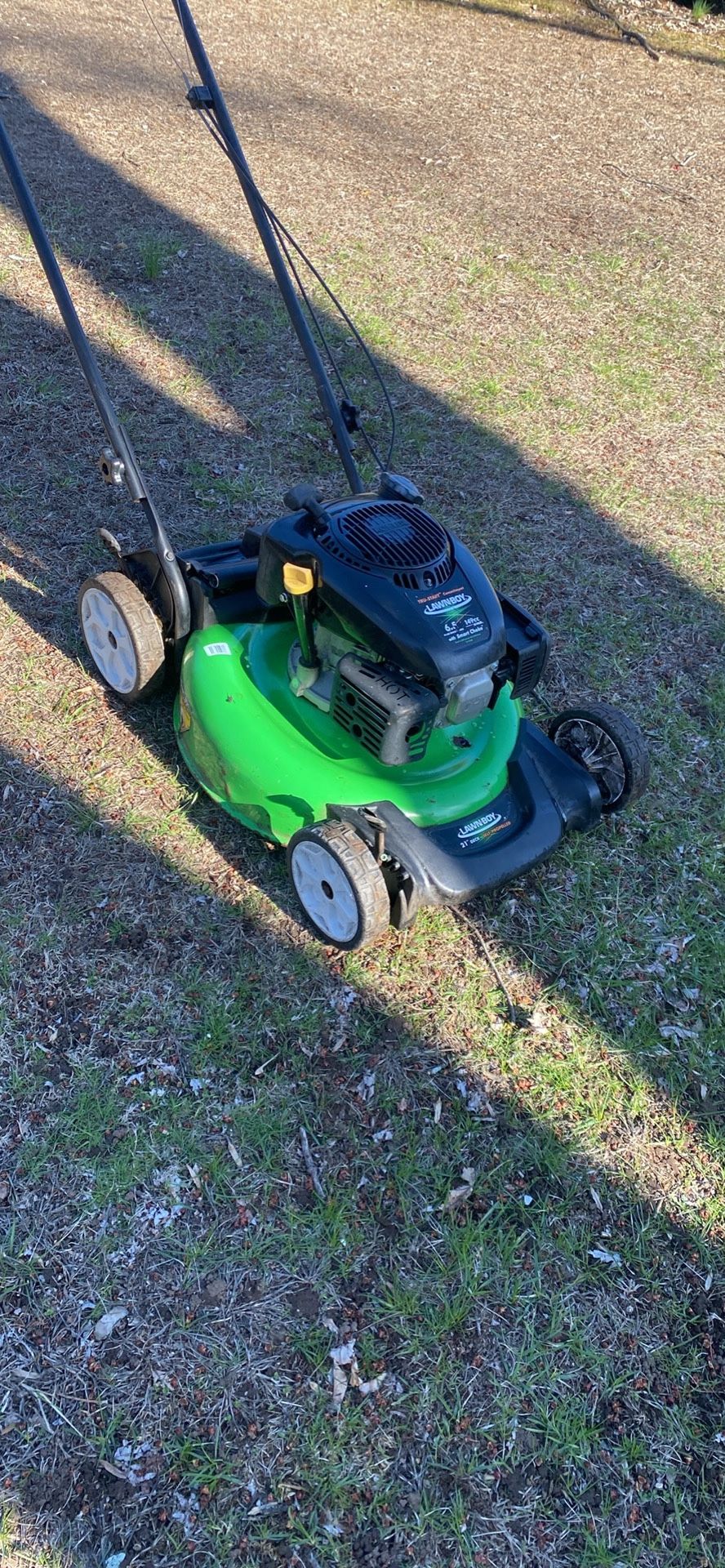 Lawn boy, lawnmower