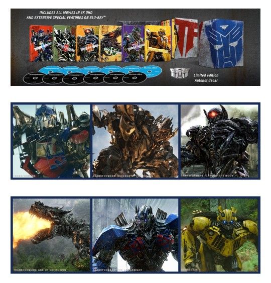 Transformers 6-Movie Steel Book Collection 4K Blu-ray + Digital - New! Make me an Offer! 
