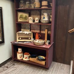 Wood shelving hutch
