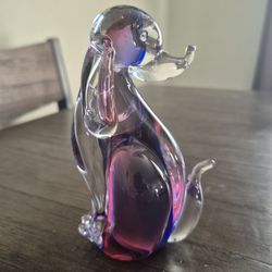 Vintage Murano Style Glass Dog