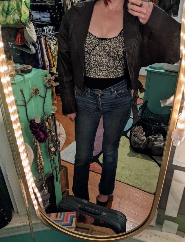 Brown Leather Vintage Bomber Jacket