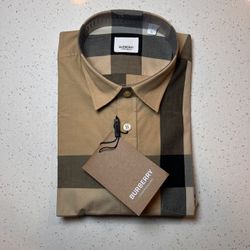 Burberry Men Check Cotton Dress Shirt 