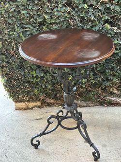 Round Wrought Iron Scrollwork Accent Table – Project Piece