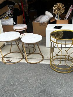 Garage sale coffe tables rugs tv stands