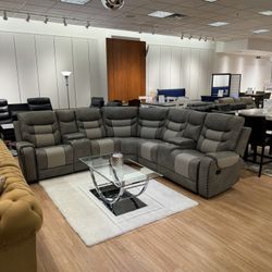 Brand New Recliner Sectional With USB Ports 