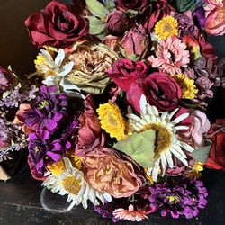 Three Sets Of Artificial Flower Bouquets For Crafting & Decor $5.00 Each