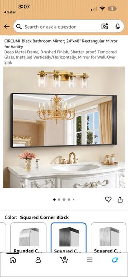 48”x24” Black Mirrors