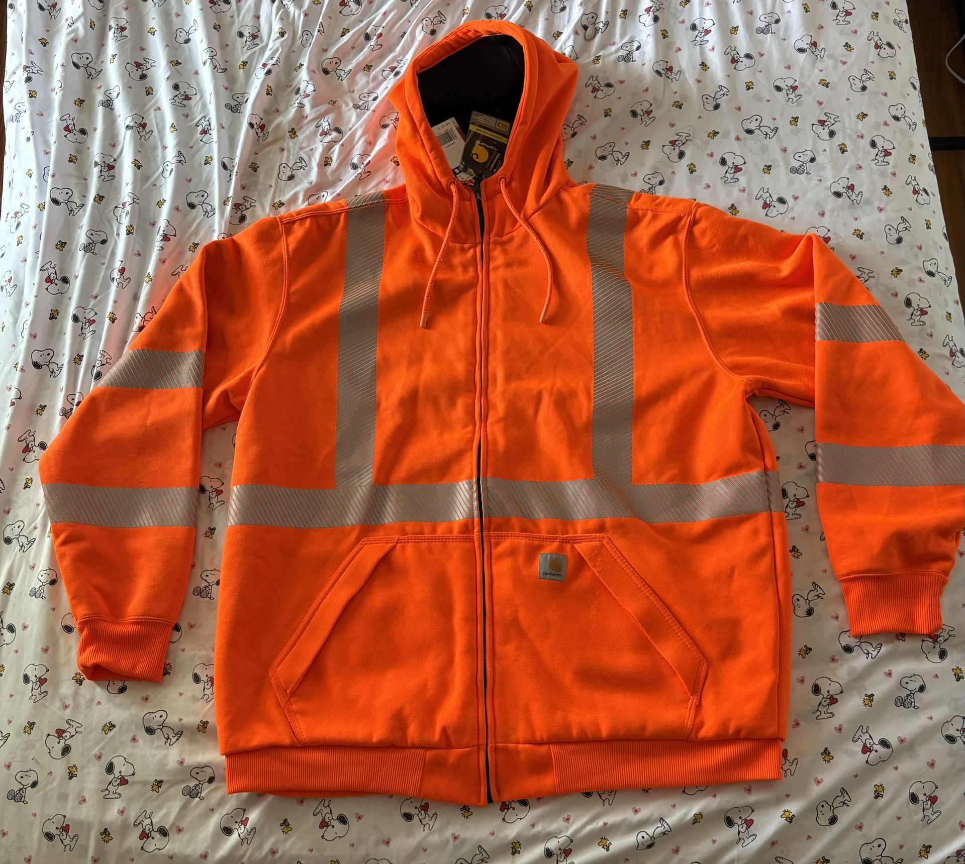 Carhartt High Visibility Loose Fit Mid weight Thermal Lined Full Zip Class 3 Sweatshirt