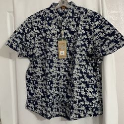 Taylor Vintage New Men’s Hawaiian 🌺 2XL Shirt Navy Gazebo Blue/white Connecticut Originals Airotec XXL