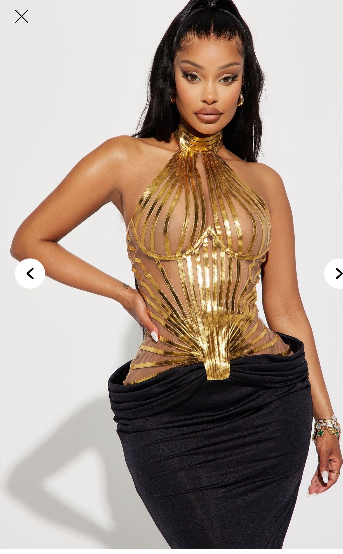 Gold & Black Maxi Dress