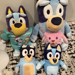 Bluey Stuffed Animal, Plush Toy Lot Bundle Set Of Four