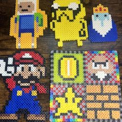 Mario, Adventure Time Perler Bead Art