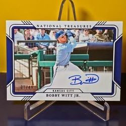 ⚾ For Sale – 2025 Panini National Treasures Field Pass ✍️ Bobby Witt Jr. Autograph |⭐ FIRST PRINT#1