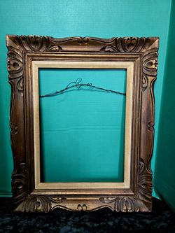 Antique Carved Gilt Wood Picture Frame Featuring Intricate Ornate Carvings 11.5"×15.5"