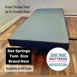 Box Springs Twin Size. New From Factory All Size. Same Day Delivery
