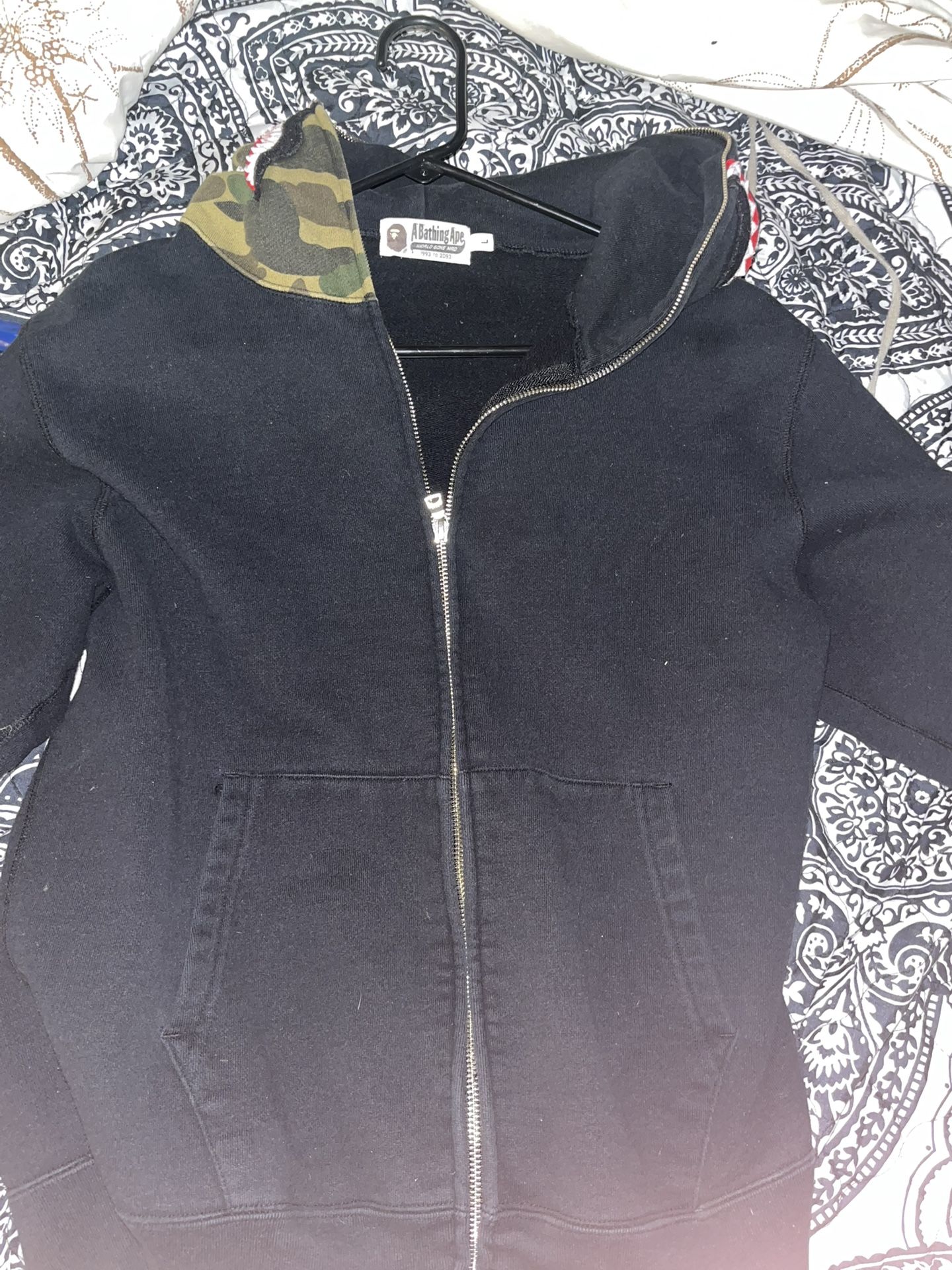 Black Bape Hoodie Size Large