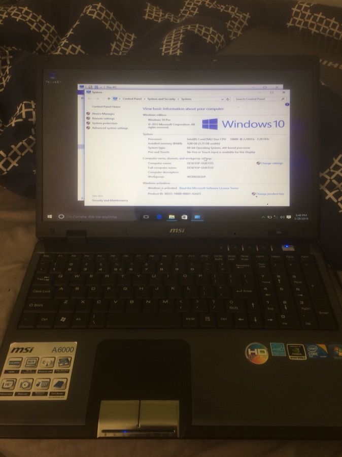 Msi a6000 gaming laptop
