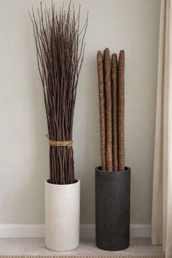 Boho Natural Decor Set – Dry Branches & Woven Sticks – Tall
