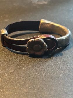 Floral Metallic / Leather SMALL Bracelet