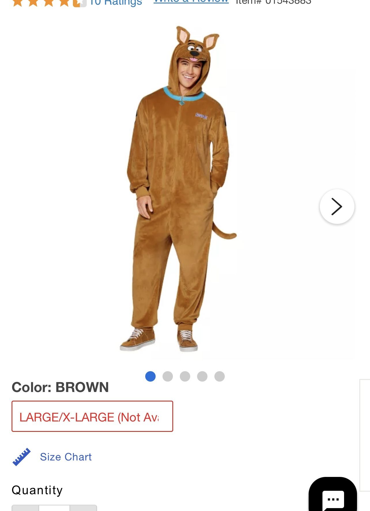 Adult Scooby Doo Costume XL