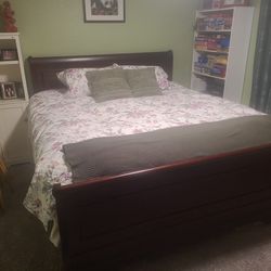 Cal king bed frame and mattress