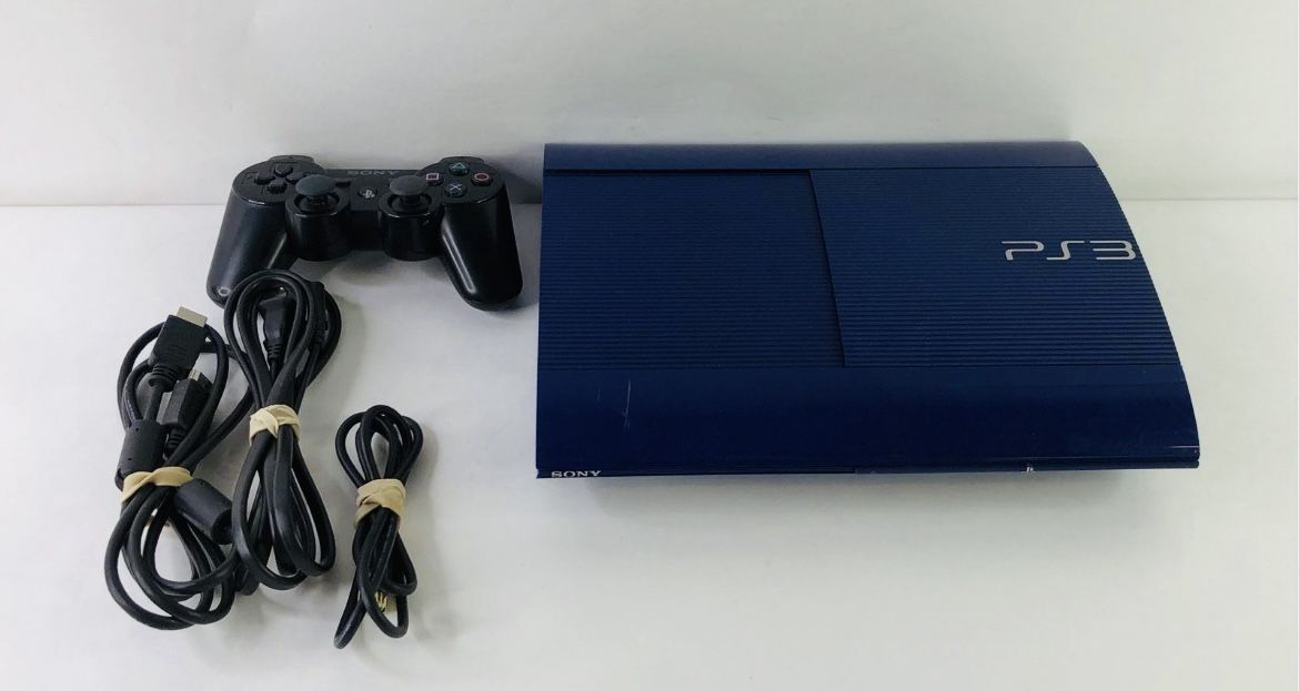 PlayStation 3 Super Slim System Console Azurite Blue 500GB (READ DESCRIPTION) 🔓‼️