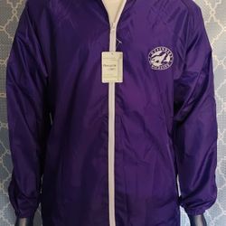 Men’s Windbreaker Jacket L Purple Hooded Defenders of Wildlife Eco NWT

