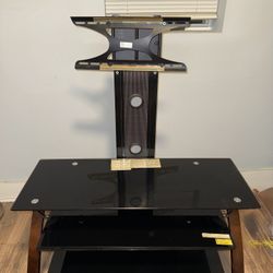 Glass TV Stand with Swivel Mount