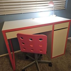 Pink IKEA Desk + Chair